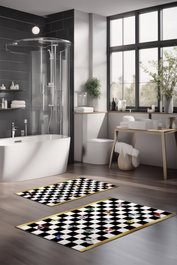 Mijölnir Juego de alfombrillas de baño CT-5163 de 2 piezas, Multicolor
